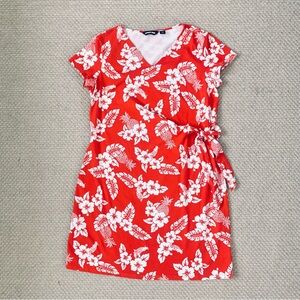 Lands End Tropical Print Cotton T-Shirt Dress